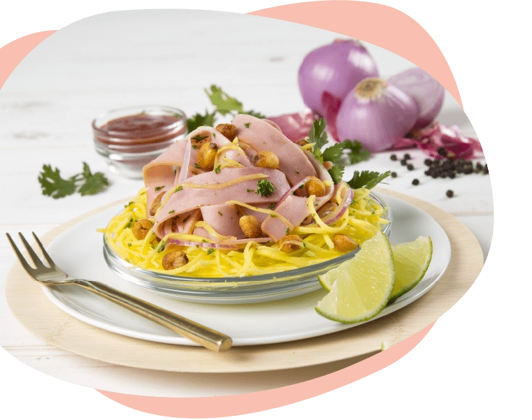 Ceviche con jamon de cerdo
