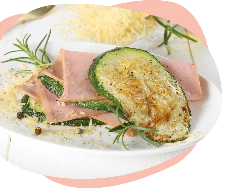 Zucchini con jamon de cerdo