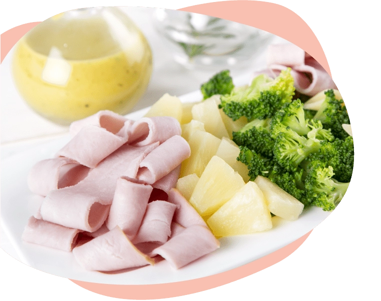 ensalada tropical con jamon de cerdo