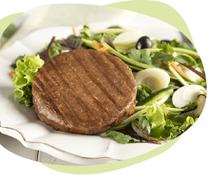hamburguesa veggie con ensalada