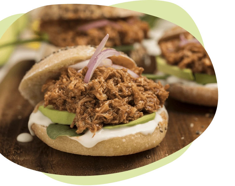 receta de hamburguesa vegetariana con desmechado y bbq