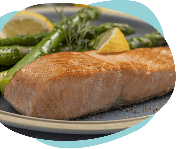 salmon natural con esparragos