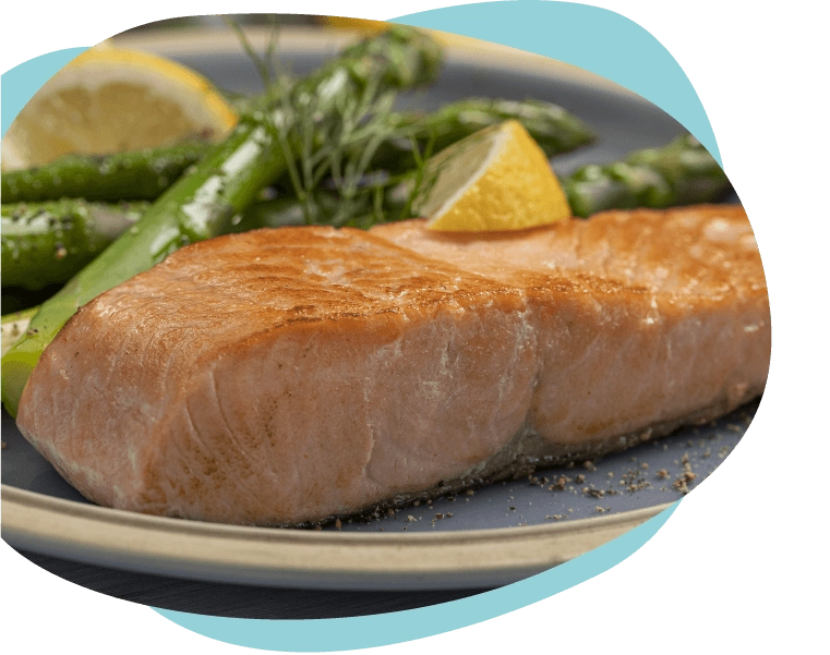 salmon natural con esparragos