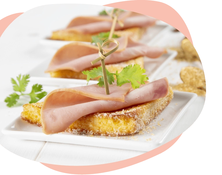 tostadas francesas con jamon de cerdo